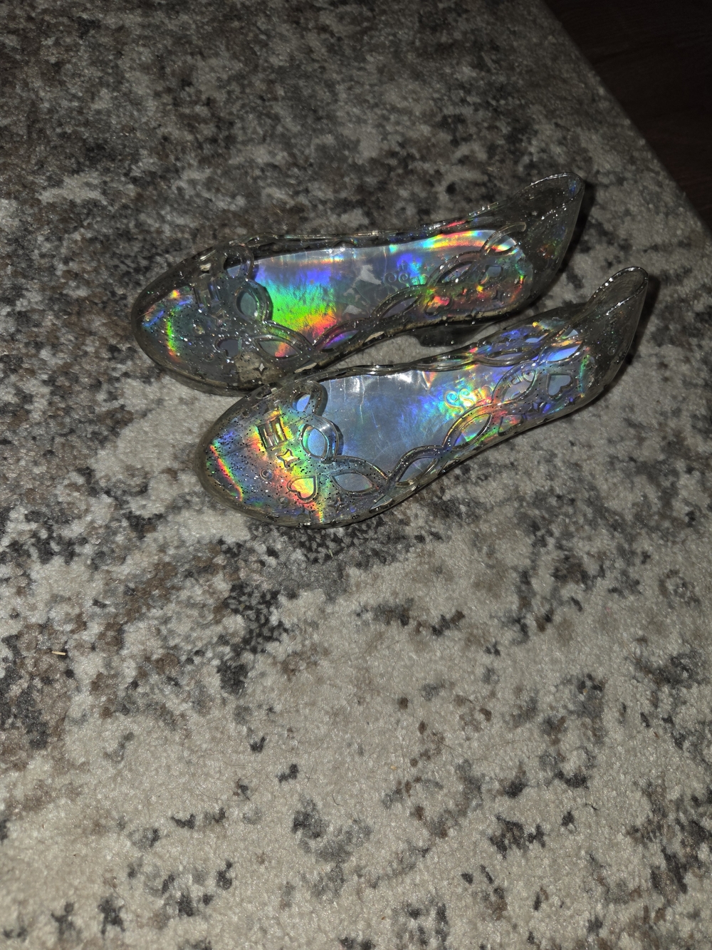 Disney Princess Cinderella Jelly Shoes Light up heels KIDS 13.5